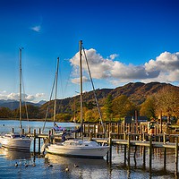 Buy canvas prints of pier at Lake Windermere by Angela Wallace