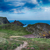 Buy canvas prints of Cliff Top Walk St Abbs by Angela Wallace
