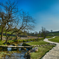 Buy canvas prints of Foot Path to Malham Cove by Angela Wallace