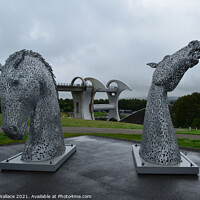 Buy canvas prints of The Kelpies visit The Falkirk Wheel by Angela Wallace