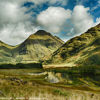 Buy canvas prints of Mountains around Glen Etive by Angela Wallace