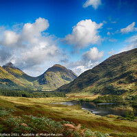 Buy canvas prints of Mountain views at Glen Etive by Angela Wallace