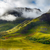 Buy canvas prints of Moody Mountains  at Glen Etive by Angela Wallace