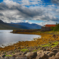 Buy canvas prints of Old boat house at Glen Etive by Angela Wallace