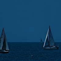 Buy canvas prints of  FOUR SAILBOATS by Robert Happersberg