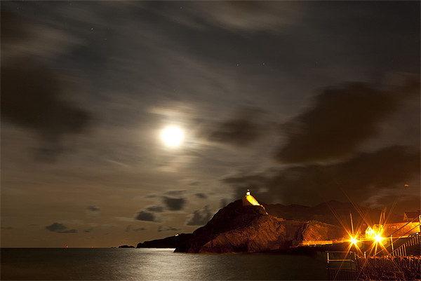 Ilfracombe by Night Picture Board by Dave Wilkinson North Devon Ph
