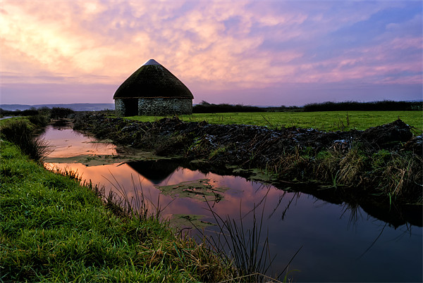 Braunton Marsh sunrise Picture Board by Dave Wilkinson North Devon Ph