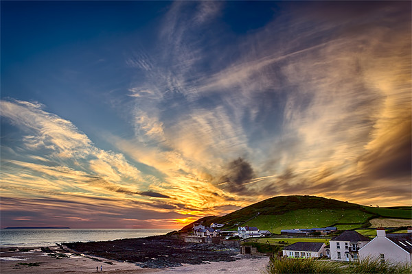 Croyde Bay Sunset Canvas Print by Dave Wilkinson North Devon Ph