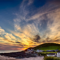 Buy canvas prints of Croyde Bay Sunset by Dave Wilkinson North Devon Ph