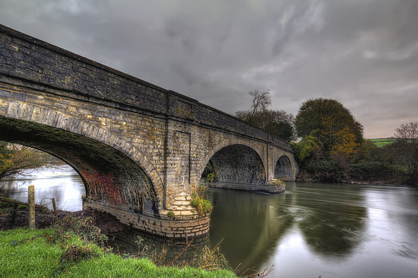 New Bridge River Taw Picture Board by Dave Wilkinson North Devon Ph
