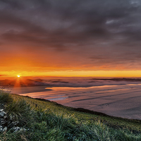 Buy canvas prints of Early morning mist over Saunton Sands by Dave Wilkinson North Devon Ph