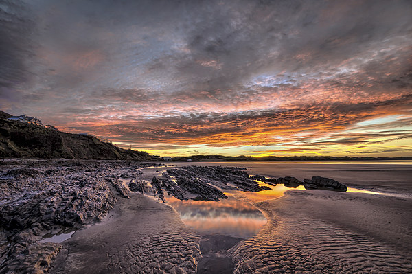 Saunton Sands sunrise Picture Board by Dave Wilkinson North Devon Ph