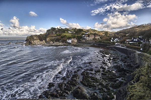 High tide at Lee Bay Picture Board by Dave Wilkinson North Devon Ph