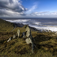 Buy canvas prints of Morte Point rocks by Dave Wilkinson North Devon Ph