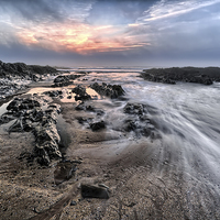 Buy canvas prints of Croyde Bay sea mist sunset by Dave Wilkinson North Devon Ph