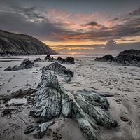 Buy canvas prints of Putsborough Sands Sunset by Dave Wilkinson North Devon Ph