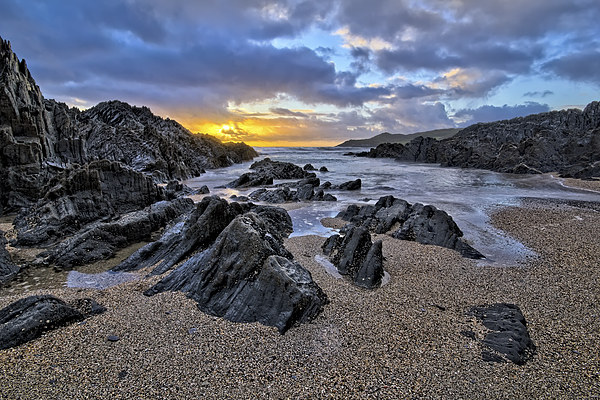 Barricane Beach sunset Picture Board by Dave Wilkinson North Devon Ph