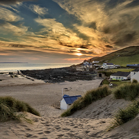 Buy canvas prints of  Croyde Bay Sunset by Dave Wilkinson North Devon Ph