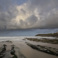 Buy canvas prints of  Croyde Bay storm by Dave Wilkinson North Devon Ph