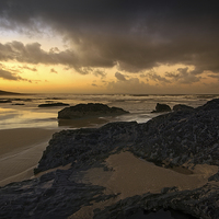 Buy canvas prints of  Croyde Bay sunrise by Dave Wilkinson North Devon Ph