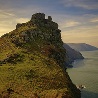 Buy canvas prints of Majestic Castle Rock in the Valley of Rocks by Dave Wilkinson North Devon Ph