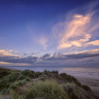 Buy canvas prints of   Saunton Sands sunset by Dave Wilkinson North Devon Ph