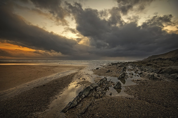  Stormy Saunton Sands Picture Board by Dave Wilkinson North Devon Ph