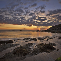 Buy canvas prints of  Sunrise Lee Bay, North Dev.on by Dave Wilkinson North Devon Ph