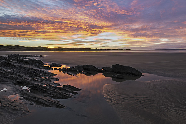   Sunrise at Saunton Sands Picture Board by Dave Wilkinson North Devon Ph