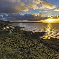 Buy canvas prints of  Woolacombe Bay sunset. by Dave Wilkinson North Devon Ph