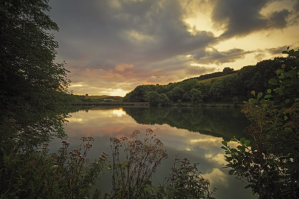  Lower Slade Reservoir Picture Board by Dave Wilkinson North Devon Ph