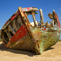 Buy canvas prints of  Old wreck by Dave Wilkinson North Devon Ph