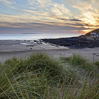 Buy canvas prints of   Croyde Bay Sunset by Dave Wilkinson North Devon Ph