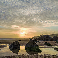 Buy canvas prints of Combesgate Beach, Woolacombe Bay. by Dave Wilkinson North Devon Ph