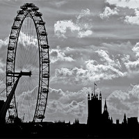 Buy canvas prints of Waterloo Sunset & London Eye by Rick Parrott