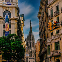 Buy canvas prints of Barcelona streetscene by Colin Chipp