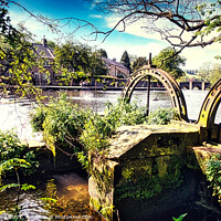 Buy canvas prints of Sluice gates at Bakewell Weir by Colin Chipp