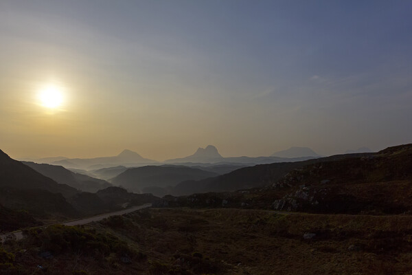 Assynt Mountain Sunrise Picture Board by Derek Beattie