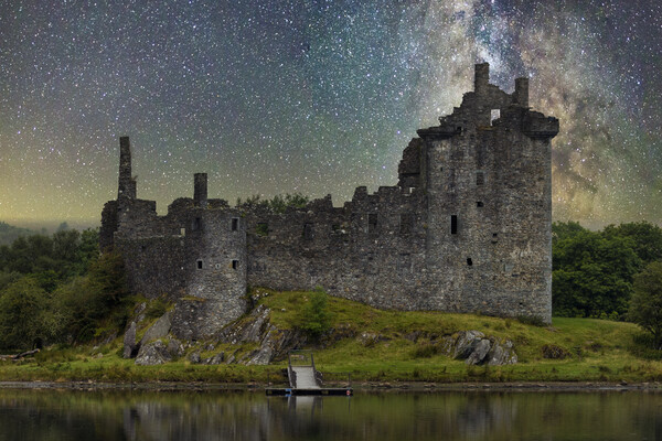 Kilchurn Castle under The Milky Way Picture Board by Derek Beattie