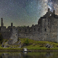 Buy canvas prints of Kilchurn Castle under The Milky Way by Derek Beattie