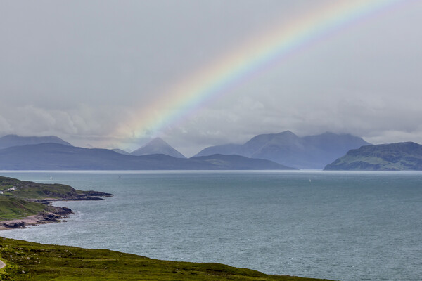 Rainbow Over Skye From Applecross Picture Board by Derek Beattie