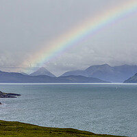 Buy canvas prints of Rainbow Over Skye From Applecross by Derek Beattie