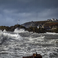 Buy canvas prints of Portpatrick Harbour on a Stormy Day by Derek Beattie
