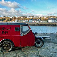 Buy canvas prints of Vintage Reliant Delivery Van at Portpatrick by Derek Beattie