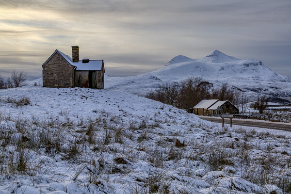 Cul Mor a Winter Scene Picture Board by Derek Beattie