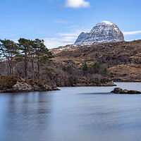 Buy canvas prints of Suilven and  Loch Druim Suardalain by Derek Beattie