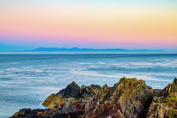 The Isle of Man across the Solway Firth Picture Board by Derek Beattie