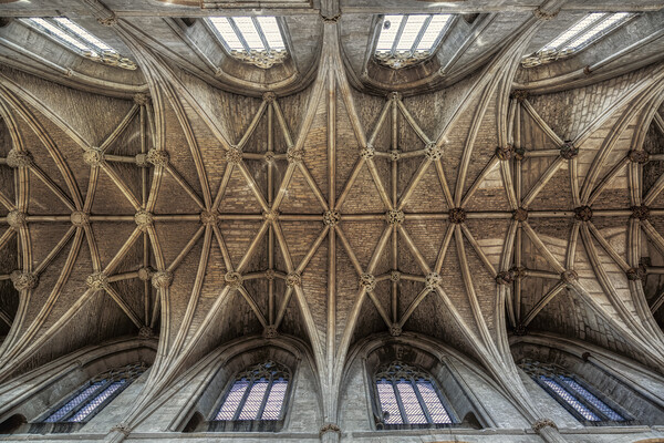 12th Century Vaulted Ceiling above the Nave, Malme Picture Board by Derek Beattie