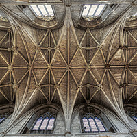 Buy canvas prints of 12th Century Vaulted Ceiling above the Nave, Malme by Derek Beattie