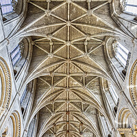 Buy canvas prints of 12th Century Vaulted Ceiling above the Nave, Malme by Derek Beattie